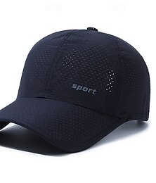 abordables -Gorra de Béisbol Gorra de tenis Hombre Casquillo Letra y Número Protección Solar Transpirable Dispersor de humedad para Tenis Béisbal Corriendo Verano Negro Azul Marino Oscuro Gris oscuro