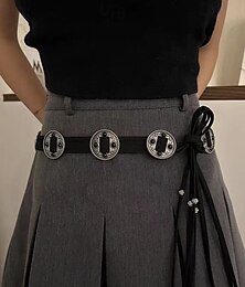 billige -Dame Belte Legering Svart Brun Midjebelte Gate Daglig Ren farge