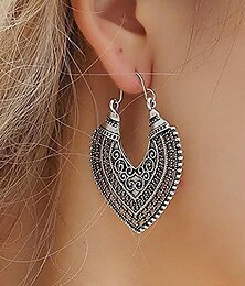abordables -Pendientes colgantes bohemios vintage para mujer: pendientes de gancho de aleación ligera de estilo tribal para mujer: ideales para festivales, fiestas, atuendos casuales y regalos.