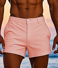 お買い得  -男性用 ドレスショーツ ワークショーツ ゴルフショーツ ポケット 平織り 履き心地よい 高通気性 ショート アウトドア ビジネス スポーツ カジュアル ホワイト イエロー