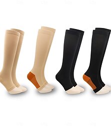 billige -Kompresjonssokker Sport Sokker Joggesokker 1 par Grunnleggende Dame Tubesokker Pustende Svettereduserende Bekvem Skli Treningsøkt Løp Jogge Rullebrettkjøring Sykling sport Ensfarget Nylon Svart Brun