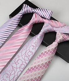 billige -Herre Slips Mote Forretning Jacquard Stribe Geometrisk Bryllupsfest Dagligdagstøy