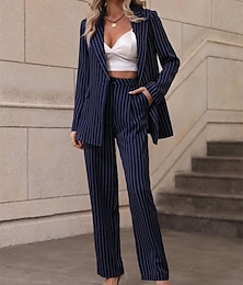 billiga -Dam 2-delade kostymer Formell Bröllopsgäst Formell kväll Elegant Enkel Långärmad Ankellång Naggade slag Enkelknäppt