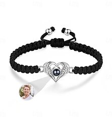billiga -Personligt fotoarmband med hjärtvingar, perfekt present till henne, kärlekens och modets väktare – perfekt för mors dag, alla hjärtans dag, jul, årsdag, födelsedagspresent till mamma, fru, flickvän –