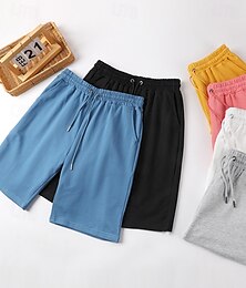 preiswerte -Kinder Jungen Kurze Hose Tasche Einfarbig Atmungsaktiv Weich Komfort Kurze Hose Schule Cool Basic Schwarz Weiß Gelb Mittlere Taille