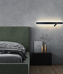 abordables -Lámpara de pared LED con diseño de tira, luz ascendente y descendente, 40/60/80/100/120 cm, moderna lámpara de pared LED de fondo para sala de estar, dormitorio, mesita de noche, luz de pared interior