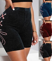 economico -Pantaloni corti per donne leggings chinos moda casual alta vita stampa grafica comodi morbidi confortevoli elasticizzati da esterno quotidiano nero rosso blu estate vestibilità slim