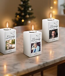 abordables -Bougeoir commémoratif personnalisé, photo personnalisée, cadeau de condoléances, souvenir en céramique, cadeau souvenir pour papa, ami animal de compagnie, hommage de sympathie pour la fête des pères, Noël, anniversaire