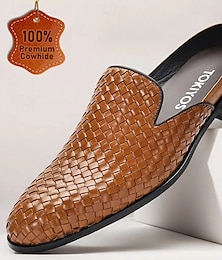 economico -zoccoli e muli intrecciati da uomo: eleganti scarpe casual da passeggio all'uncinetto per l'estate, la spiaggia e le attività all'aperto