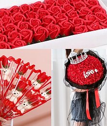 economico -teste di fiori di sapone di rosa, teste di fiori artificiali per bouquet fai da te, decorazioni per scatole regalo, artigianato, bomboniere per matrimoni, teste di rose finte per confezioni regalo e