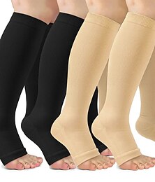 abordables -4 pares de calcetines de compresión sin dedos, calcetines para neuropatía de 15-20 mmHg, calcetines para juanetes, medias de compresión con punta abierta para hombres y mujeres, adecuados para correr, enfermería, viajes, ciclismo, atletismo.