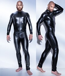 economico -Tute Zentai Catsuit Tuta Intera Finitura lucida Per uomo Brillante Zip anteriore Feticismo della pelle Costume per Discoteca Parata dell'Orgoglio Mese dell'orgoglio Halloween Carnevale Adulti