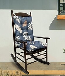 abordables -Juego de cojines para mecedora de interior y exterior, con mechones impermeables, incluye cojín para asiento. &Almohada de respaldo con lazos, cojín de silla de respaldo alto para porche, patio,