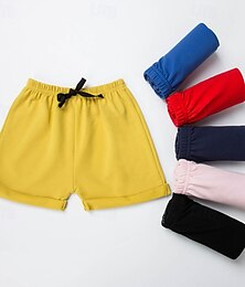 billiga -Barn Pojkar Shorts Ensfärgat Andningsfunktion Mjukt Komfort Shorts Utomhus Grundläggande Svart Vit Gul Mid midja