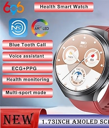 economico -Smartwatch ET475 da 1,73'' con display AMOLED, chiamate Bluetooth, SOS di emergenza, modalità multi-sport, rilevamento di affaticamento e sonno, corona girevole, orologio da uomo con quadrante rotondo impermeabile