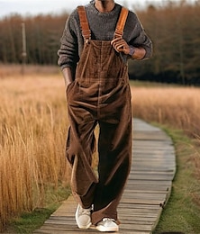 preiswerte -Herren Hose Trägerhose Freizeithose Hosenträger Tasche Einfach Komfort Sport im Freien Täglich Mode Lässig Braun Mikroelastisch