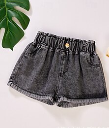 economico -Bambini Ragazze Pantaloncini Tinta unica Streetwear Patchwork Scuola Dai 4 anni in su Estate Nero Bianco Giallo