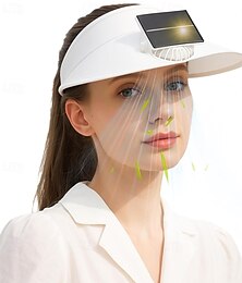 abordables -Sombrero con visera solar para exteriores, sombrero con visera solar para mujer, con energía solar, carga USB, visera solar con ajuste de 3 velocidades incorporado.
