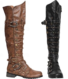 economico -Medievale Rinascimento Scarpe Stivali al ginocchio Stivali jazz piatti Per uomo Celtico Costumi da pirata Halloween Mascherata Performance LARP Fiera Rinascimentale Adulti Scarpe