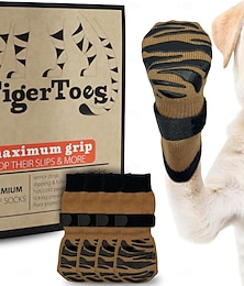 baratos -Meias antiderrapantes premium Tigertoes para cães, para pisos de madeira - aderência extra grossa que funciona mesmo quando torcida - evita que lambidas escorreguem e são ótimas para proteger as patas