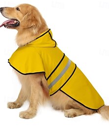 abordables -Imperméable pour chien, poncho de pluie imperméable avec capuche, veste de pluie réglable avec trou pour laisse pour chiens de petite et moyenne taille