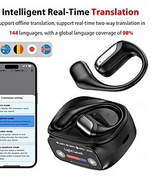 abordables -Casque de traduction avec traducteur 144 langues traduction vocale intelligente traduction en temps réel sans fil Bluetooth 5.4 paramètres de faible latence casque professionnel