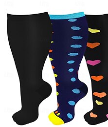 abordables -1 par de calcetines de compresión de talla grande, pantorrilla ancha 15-20 mmHg, medias de soporte hasta la rodilla para mujer &Calcetines circulatorios para piernas hinchadas, para hombres y mujeres,