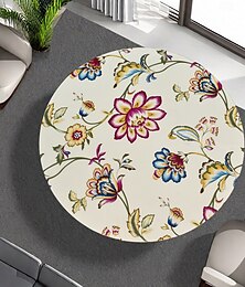 abordables -Nappe ronde en vinyle avec envers en flanelle, bord élastique, imperméable, résistante à l'huile, en PVC, résistante aux taches, lavable pour table ronde