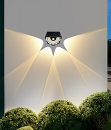 economico -1 lampada da parete solare impermeabile per esterni con 58 LED, illuminazione per cortile, portico, garage, giardino, tre modalità di illuminazione intelligente con rilevamento del corpo umano, luci da parete su e giù