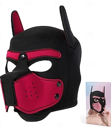 economico -Maschera da gioco per cani in neoprene per adulti - maschera BDSM con museruola rimovibile per giochi con animali domestici &eventi in costume parata dell'orgoglio lgbtq
