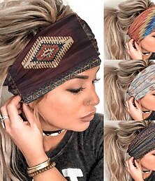 economico -Fasce per capelli boho da donna, fasce larghe per capelli, turbanti elastici antiscivolo, sciarpe per capelli da allenamento e yoga, fasce per capelli da corsa, fasce per capelli bohémien africane,