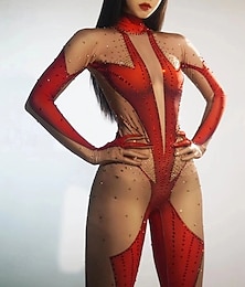 economico -Catsuit Body Tuta Stampa Regina delle corse Per donna Rete Costume Sexy Costume per Performance Discoteca Parata dell'Orgoglio Halloween Carnevale Adulti