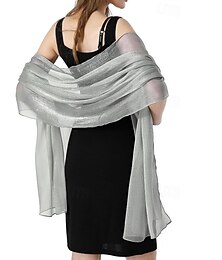abordables -Écharpe Femme Élégant Dames Sans manches Polyester Boléros de Mariage Avec Couleur unie Pour Mariage Été