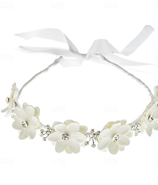 economico -Copricapo da damigella d'onore, fascia da principessa per matrimonio, accessorio per capelli con ghirlanda floreale bianca per la prima comunione delle bambine