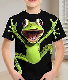 economico -Ragazzi 3D Animale Maglietta Manica Corta Estate Primavera Moda Essenziale Bambini 4-12 Anni Girocollo All'aperto Casuale Quotidiano Vestibilità regolare