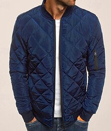 economico -bomber da uomo giacca trapuntata giacca imbottita con diamanti inverno all'aperto grosso varsity volo antivento caldo trench cuciture trapuntate in cotone soprabito esterno cerniera completa campeggio escursionismo caccia pesca