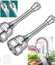 abordables -Aérateur de robinet de cuisine, tête de pulvérisation de robinet d'évier, 3 moules, pulvérisateur de robinet réglable, tubes d'extension de robinet rotatifs à 360°, booster d'économie d'eau et