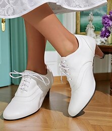 preiswerte -Damen-Oxford-Schnürschuhe im Vintage-Stil der 1950er – Retro-Abendschuhe aus Kunstleder mit mittlerem Absatz für besondere Anlässe und klassische Outfits