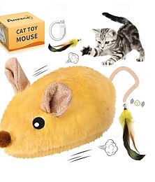 abordables -Jouet à Plumes Jouet interactif Souris et animal jouet avec LED Amovible Chargeur USB Libération de la pression Entraînement pour animaux pour Chien Chat Intérieur Extérieur Jeu d'animaux