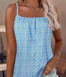 economico -Per donna Canotta a canotta Floreale Quotidiano Casual Senza Maniche Spallina Top Regolari Quotidiano Stampato Rosa Azzurro cielo Grigio Estate