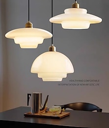 economico -Lampadari a sospensione a LED, lampade a sospensione per soffitto, lampade a sospensione in vetro e ottone, paralume, lampadari per sala da pranzo, decorazione di lusso per soggiorno 110-240 V
