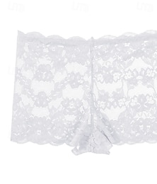 economico -Per donna Piccola Shorts Comfort Corto Vita media Piante Tropicale Pizzo Lavorato a maglia Traspirante Traspirabilità Confortevole Elasticizzato Quotidiano Abbigliamento quotidiano Bianco latte Rosso
