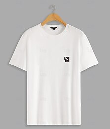 Χαμηλού Κόστους -Ανδρικά Γραφική Μπλουζάκι Μπλουζάκι μπλουζάκι Κοντομάνικο Κοντομάνικη μπλούζα Στρογγυλή Ψηλή Λαιμόκοψη Πουκάμισο Μοντέρνα Υπαίθριο Καθημερινό Δρόμος Causal Καθημερινά Λευκό Ανοιξη καλοκαίρι Ρούχα Τ M