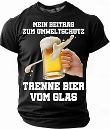 baratos -Homens Cerveja Alemão Camiseta Manga Curta Camiseta Impressão 3D Gola Redonda Camisa Moda Diário Básico Rua Casual Diário Preto Vermelho Azul Verão Primavera Todas as Estações Roupa S M L XL XXL XXXL