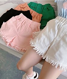economico -Bambini Ragazze Pantaloncini Tinta unica Streetwear All'aperto Dai 4 anni in su Estate Nero Bianco Giallo