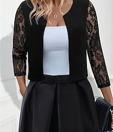economico -Scialle Donna Elegante Manica 3/4 Pizzo Stole da matrimonio Con Colore puro Per Matrimonio Estate