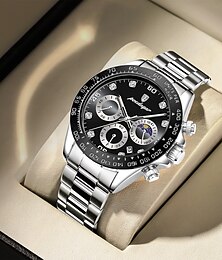 preiswerte -Luxus herren uhr chronograph wasserdicht leucht datum mann armbanduhr outdoor sport edelstahl herren quarzuhren