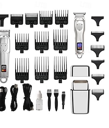 economico -tagliacapelli professionale senza fili per uomo, rasoi elettrici a lamina &Kit tagliacapelli per barba, macchine per tagliare i capelli ricaricabili, set di tosatrici sfumate, kit per rifinire la