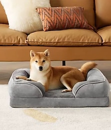 baratos -Cachorros Gatos Animais Pequenos Peludos Animais de Estimação Camas Sofá Lounge Camas para cães Tapete para cama de cachorro Cor Sólida Quente Respirável Macio Lavável Elástico Tecido material