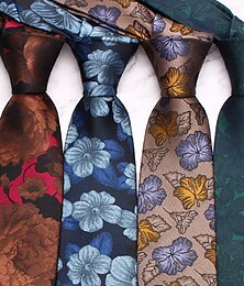 abordables -Homme Cravates Mode Affaires Jacquard Imprimé Floral Fête de mariage Tenue quotidienne